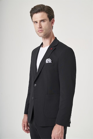 İmza Siyah Mono Yaka 6 Drop Slim Fit Beli Lastikli Takım Elbise 1001260194