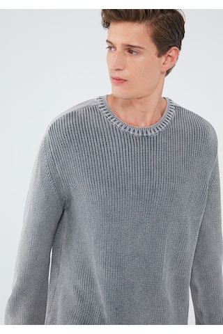 Mavi - Bisiklet Yaka Gri Kazak 070767-34314 (509289395) Gri