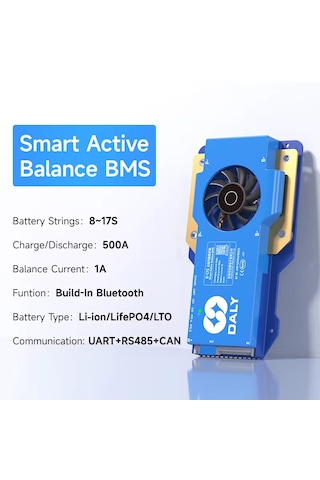 Daly 8-17s 500a Smart Bms Aktif Balanslı Bt + Rs485 + Can