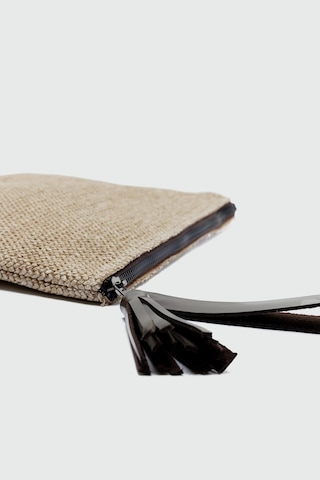 Shule Bags Juno Püskül Detaylı Hasır Clutch Çanta Kahve Kahve