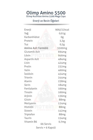 Olimp Amino 5500 400 Kapsül Amino Asit
