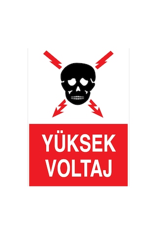 Yüksek Voltaj Uyarı Tabelası - 20x30 Foreks - E28 Yüksek Voltaj Uyarı Tabelası - 20x30 Foreks - E28