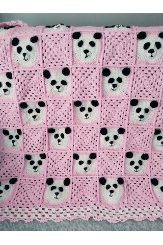 Panda Bebek Battaniyesi Ve Oyuncak Beyaz - Pembe