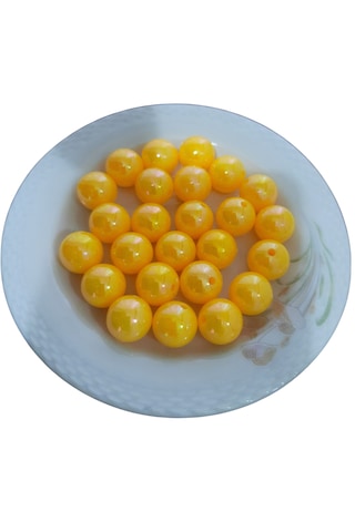 16mm Parlak Sarı Sazan Boncuk
