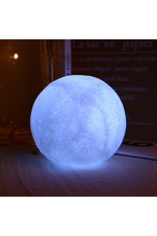 Konesam Bz1560 Silikon Ay Şekilli Beyaz Gece Lambası - Çocuk Odası Dekoru, Hediye Seçeneği, Yumuşak Işık, Kolay Kullanım Beyaz