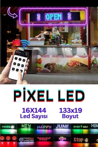 133 Cm İşyeri Tır Kamyon Otobüs Uyumlu Rgb Led Panel 19,2x133cm Ölçü 16x144 Led Sayısı Kumanda+kablo Çok Renkli