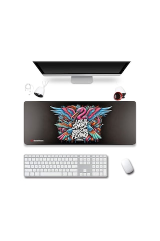 Sonictouch Ultragrand Life İs Short Birds Are Flying Grafiti Xxl Sıvı Geçirmez Gamer Klavye Mouse Pa Mousepad