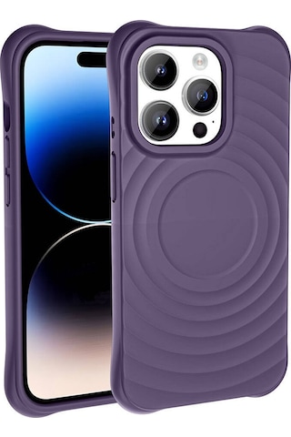 Apple Uyumlu iPhone 14 Pro M-safe Şarj Özellikli Airbagli Mat Görünümlü Zore Hepi Kapak Pembe Açık