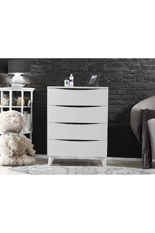 Dorado 4 Çekmeceli Beyaz Şifonyer