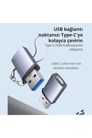 Coofbe Jasoz Usb 3.1 To Type-c Dönüstürücü Adaptör Mini Otg 10gbps Veri Aktarım Usb Dönüştürücü