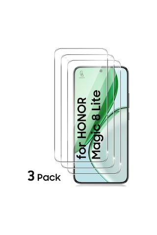 Honor Magic 8 Lite Ile Uyumlu Ekran Koruyucu Şeffaf Temperli Kırılmaz Cam Ekran Koruyucu 3 Adet