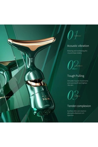 Wondernest Yüz Gençleştirme Microcurrent Masaj Cihazı, Lekeler Ve Kırışıklıklar İçin 3ın1 Foton Yeşil