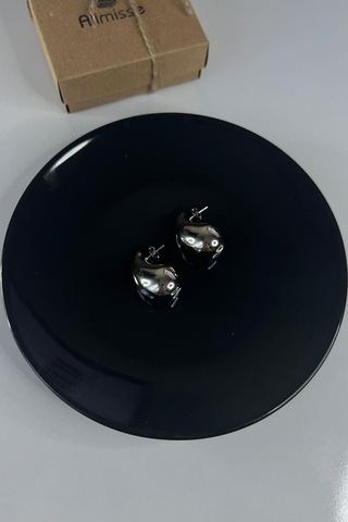 Silver Kaplama Damla Model Çelik Küpe Silver