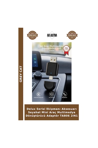 Delux Serisi Ekipmanı Aksesuarı Seyahat Mini Araç Multimedya Dönüştürücü Adaptör Tab06 2ın1 Diğer