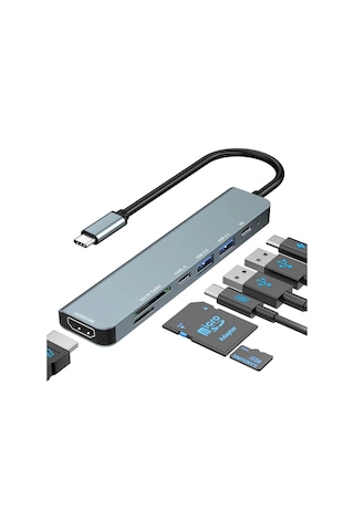 Divex 7 İn 1 Type-c Girişli 7 Farklı Çıkışlı Usb Çoklayıcı Splitter Dx-06