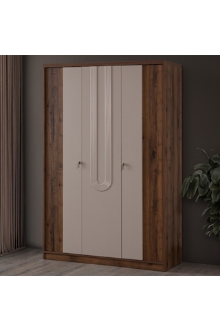 Gardırop, Megan 3 Kapaklı Dolap Vizon