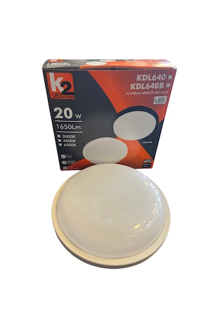 K2 - Kdl640 Merkür Led Aplik 20w Beyaz Kasa Beyaz Işık Beyaz