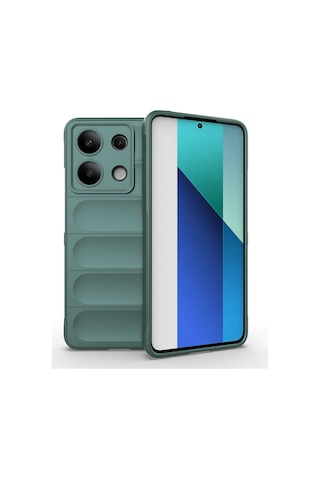 Xiaomi Redmi Note 13 4g Kılıf Esnek Tpu Oyuklu Arka Yüzey Tasarımlı Zore Etnik Silikon Kapak Kırmızı