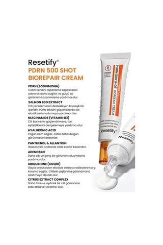 Resetify Pdrn 500 Shot Biorepair Biyoteknoloji Onarıcı Krem 40 M RESETIFY.002