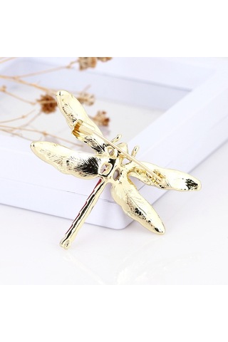 Sones Retro Yağ Damlayan Emaye Yusufçuk Broşu Mavi