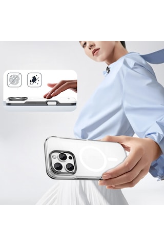 Apple iPhone 16 Pro İle Uyumlu N52sh Mıknatıslı Güçlü Magsafe Şarj Özellikli Telefon Kılıfı Kapak