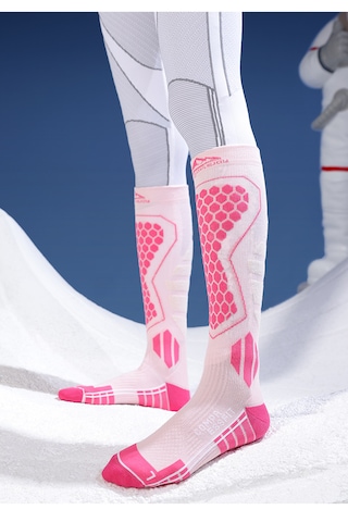 Kış Profesyonel Yün Kayak Çorapları- Wool Style Rose Red 35-39 Pembe