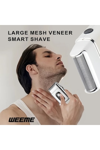 Fochsia Weeme Erkekler İçin Elektrikli Tıraş Makinesi Wm-306 Mavi Usb Şarj Lcd Ekran Hediye