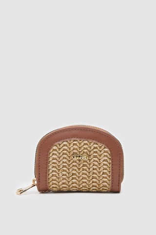 Jefece Taba Hasır Bayan Çanta Cüzdan -Siyah