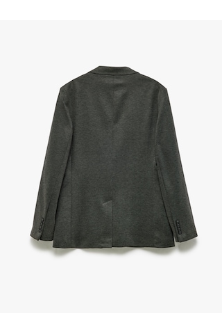 Koton Düğmeli Cepli Viskon Karışımlı Pike Kumaş Mono Yaka Slim Fit Blazer Ceket Antrasit 5sam50009hk Antrasit