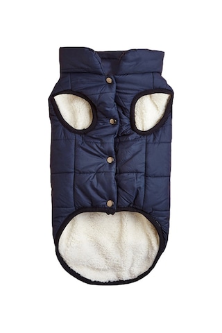 Lemestar Küçük-orta Köpekler İçin 2 Katlı Yünlü, Isı Sağlayan, Kolye Delikli, Stili Pabuçlu, Kolay Giyilebilir Lacivert Kışlık Mont