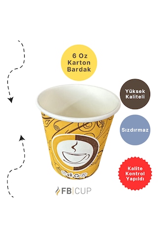 Fb Cup 6 Oz Karton Bardak 3.000 Adet Sızdırmaz