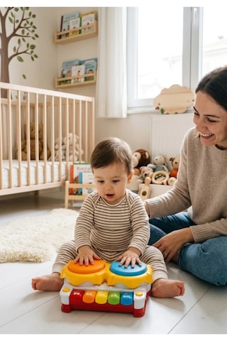 Gokidy Işıklı Müzikli Piyanolu Kaya Davul