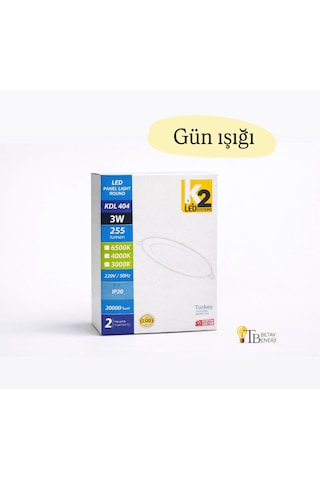 3w Yuvarlak Led Panel Gün Işığı Gün Işığı