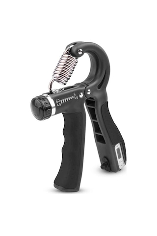 Sayaçlı 5-60 Kg Ayarlanabilir El Bilek Kas Güçlendirici Yay Siyah