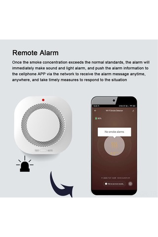 Singree Tuya Zigbee Akıllı Duman Dedektörü - Uzaktan Bildirim, Yüksek Sesli Alarm Ve Mobil Uygulama Kontrolü Ağ Geçidi Gerekli