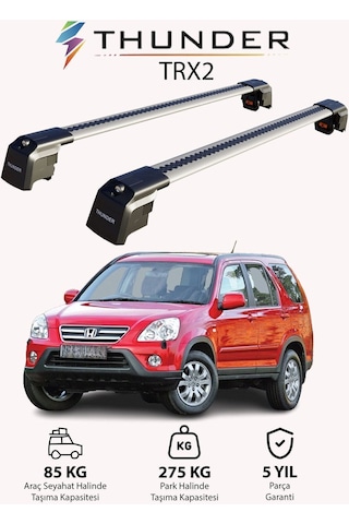 Honda Cr-v 2002-2006 Trx2 Thunder Carrier Kilitli Ara Atkı Taşıyıcı Tavan Barı Siyah