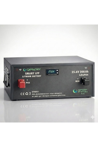 Gesper 25.6 V 200 Ah Lifepo₄ Lityum Akü Metal Kasa