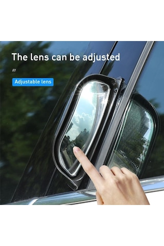 Siyah B Sütunu Kör Nokta Aynası Araç Dikiz Aynası Geniş Açılı Arka Koltuk Yardımcı Gözlem Aynası Güvenlik Sürüş 1pc