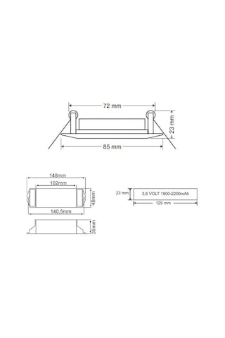 Arsel Spotlite Sp-303-5 Acil Aydınlatma Armatürü Kesintide 180 Dak. Yanan 5w Led Genel