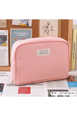 Geniş Kapasiteli Seyahat Kalem Kutusu, Okul Ve Ofis Organizer Çantası, Çok Bölmeli Kozmetik Saklama Çantası, Şık Ve Pratik Depolama Çözümü, Dayanıklı Öğrenci Malzeme Organizer Pembe