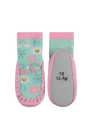 Civil Baby Çiçek Bebek Kız Havlu Çarık Çorap - Standart E8A86205525W1