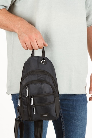 Newish Polo Body Bag Usb Çıkış Çapraz Göğüs Sırt Çantası-siy Beyz Çok Renkli