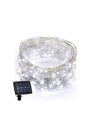 Tongxida 22m 200 Led Güneş Enerjili Ev Bahçe Bakır Tel Dize Peri Işığı Açık Hava Noel Partisi Dekoru Şerit Lamba Beyaz Işık Beyaz Işık
