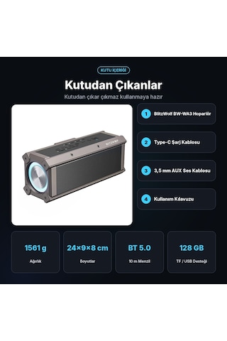 BlitzWolf BW-WA3 100W RGB Bluetooth Hoparlör