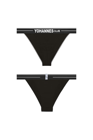 Yohannes Club, Kadın Pamuklu İç Çamaşırı Takımı, Renk Seçenekli, Üçgen Sütyen-kemerli Brazilian Külot Siyah