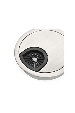 Yuntech01 60mm Açılıklı Çelik Alüminyum Bilgisayar Masası Kablolu Örtü, Kalın Zincirli Kutu, Teli Gömme Kapağı - Gümüş