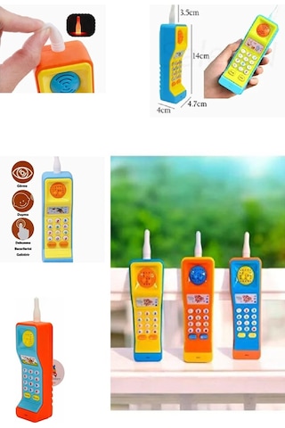 Sesli Işıklı Eğitici Telsiz Telefon 1 Adet 14 Cm