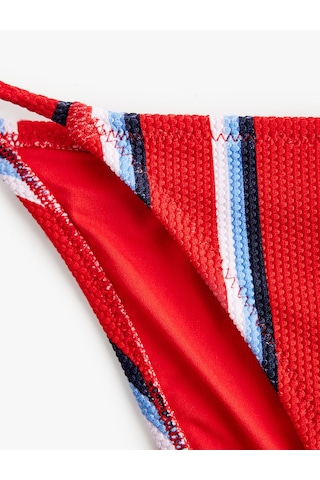 Koton Yanları Bağlamalı İpli Çizgili Bikini Altı Kırmızı Çizgili 6sak00158mm
