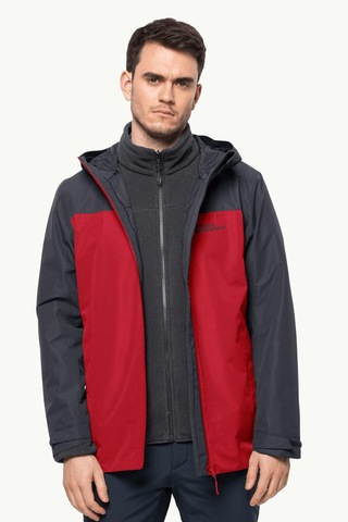 Jack Wolfskin Taubenberg 3in1 Erkek Outdoor Mont 1115311-2206-kırmızı Kırmızı
