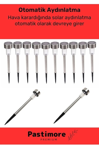 Kablosuz Su Geçirmez Dayanıklı Şık Solar Güneş Enerjili Bahçe Lambası Plastik Saplama 30cm 5 Adet